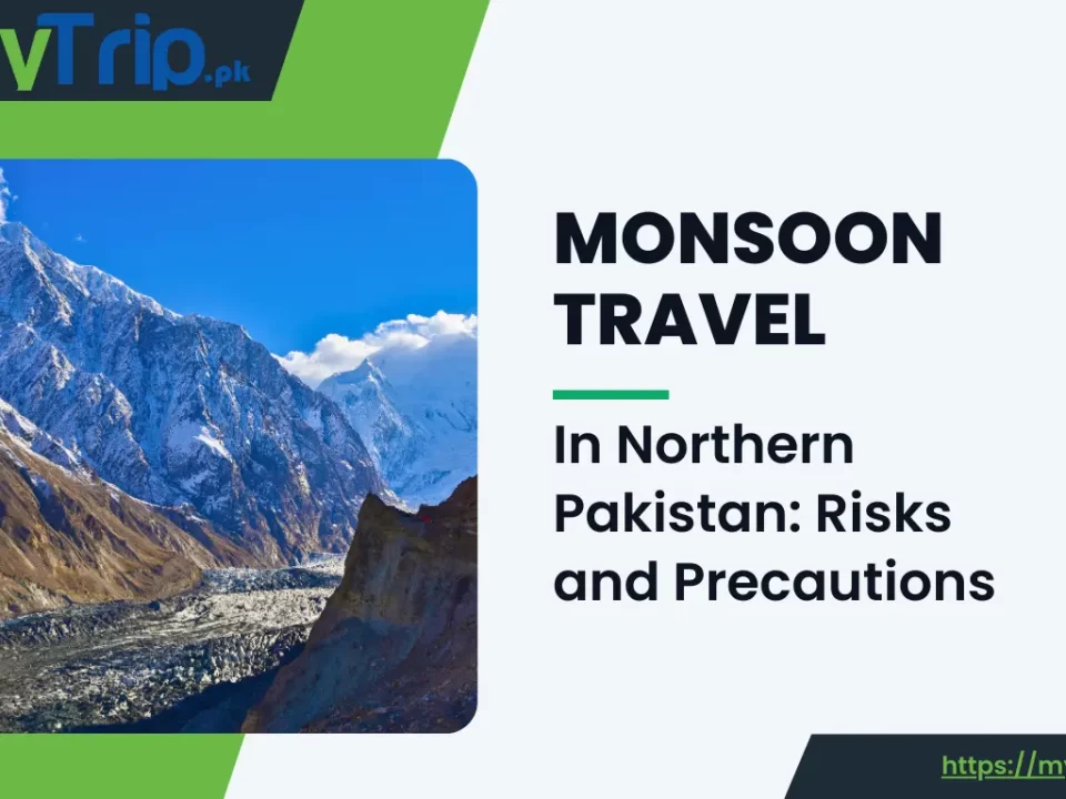 Monsoon travel in northern Pakistan, rescue workers help stranded tourists after a landslide on a mountain road
