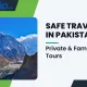 Private tours in Pakistan – a family with a professional driver enjoying a safe, comfortable journey.